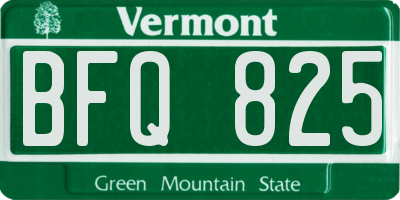VT license plate BFQ825