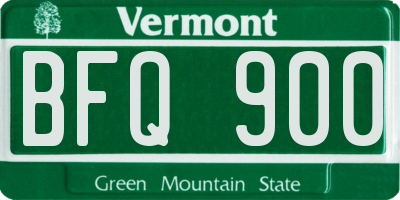 VT license plate BFQ900
