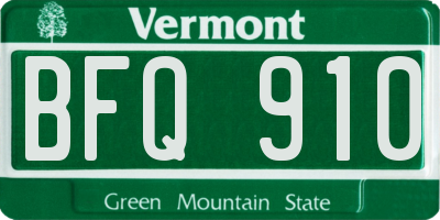 VT license plate BFQ910