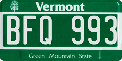 VT license plate BFQ993