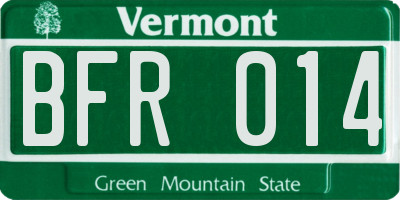 VT license plate BFR014