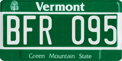 VT license plate BFR095