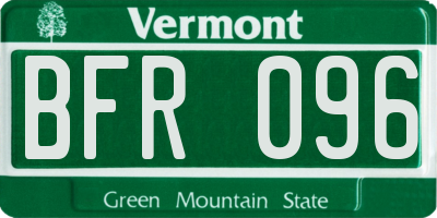 VT license plate BFR096