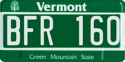 VT license plate BFR160