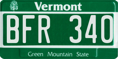 VT license plate BFR340