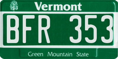 VT license plate BFR353
