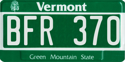 VT license plate BFR370