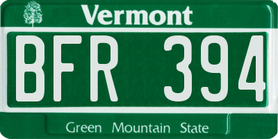 VT license plate BFR394