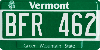 VT license plate BFR462