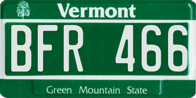 VT license plate BFR466