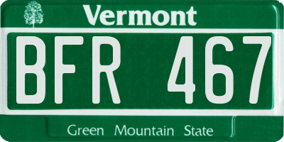 VT license plate BFR467