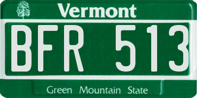 VT license plate BFR513