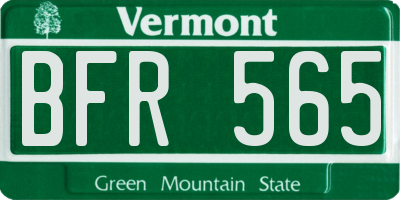 VT license plate BFR565