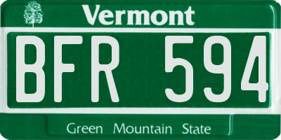 VT license plate BFR594