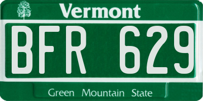 VT license plate BFR629