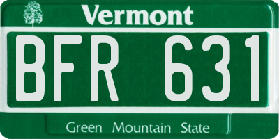VT license plate BFR631