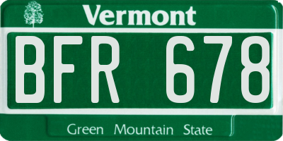VT license plate BFR678