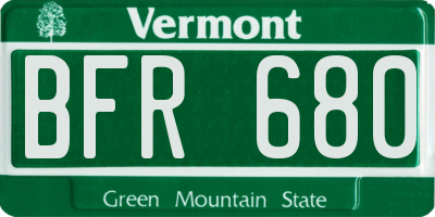 VT license plate BFR680