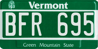VT license plate BFR695