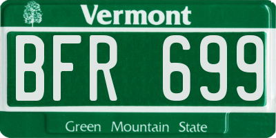 VT license plate BFR699
