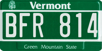 VT license plate BFR814