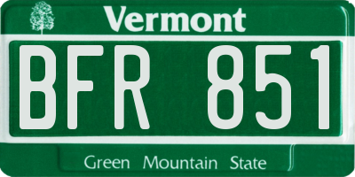 VT license plate BFR851
