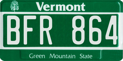 VT license plate BFR864