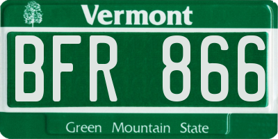 VT license plate BFR866