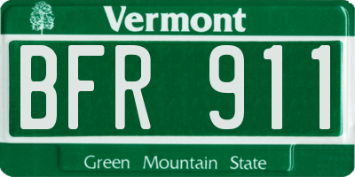 VT license plate BFR911
