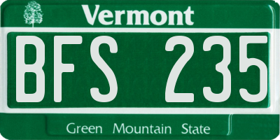 VT license plate BFS235