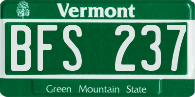 VT license plate BFS237