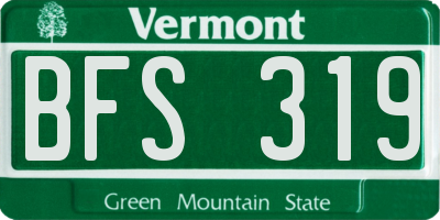VT license plate BFS319