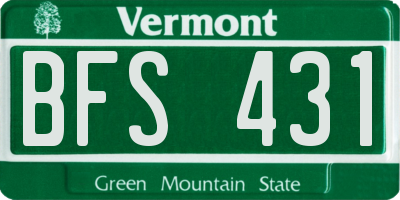 VT license plate BFS431