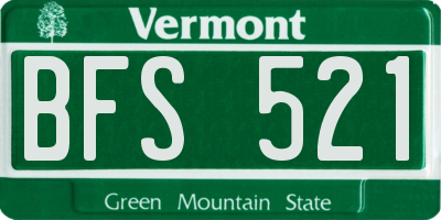 VT license plate BFS521