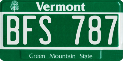 VT license plate BFS787