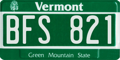 VT license plate BFS821
