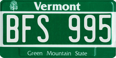 VT license plate BFS995