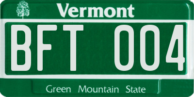 VT license plate BFT004