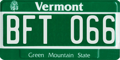 VT license plate BFT066