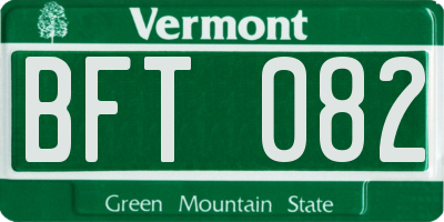 VT license plate BFT082