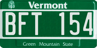 VT license plate BFT154