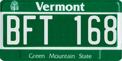 VT license plate BFT168