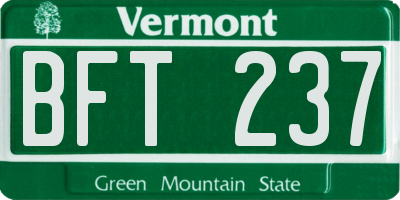 VT license plate BFT237