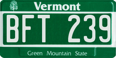 VT license plate BFT239