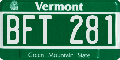 VT license plate BFT281