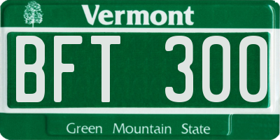 VT license plate BFT300