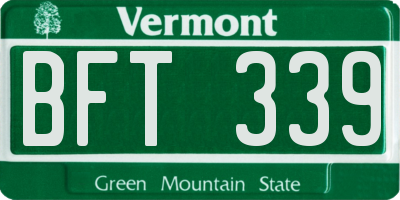 VT license plate BFT339