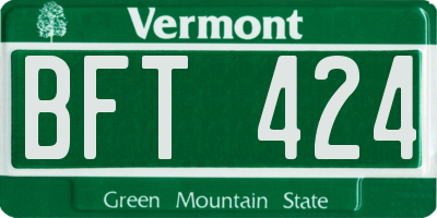 VT license plate BFT424