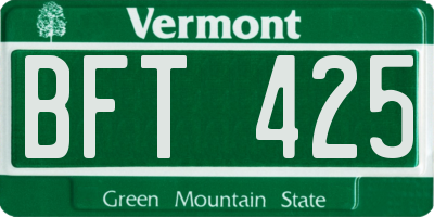 VT license plate BFT425