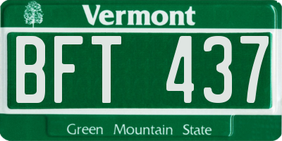 VT license plate BFT437
